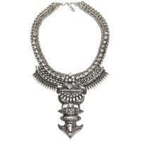 Amazon Crystal Floral Warrior Bib Necklace